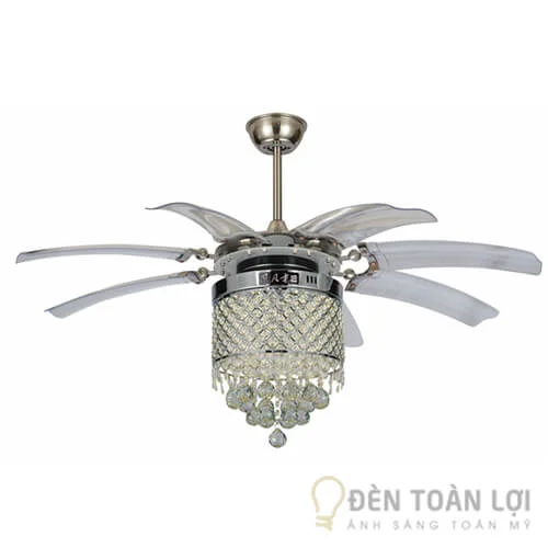 Đèn Quạt Trần Màu Satin Có Điều Khiển Từ Xa
