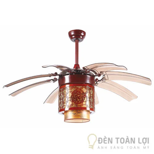 Đèn Quạt Trần Màu Quạt Long