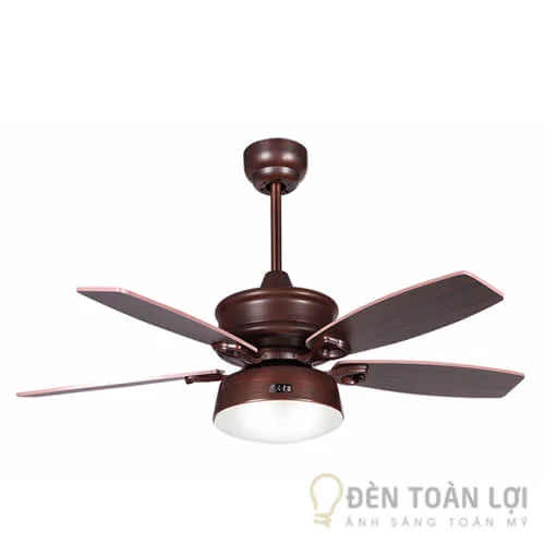 Đèn Quạt Trần 5 Cánh Gỗ Sơn Trắng