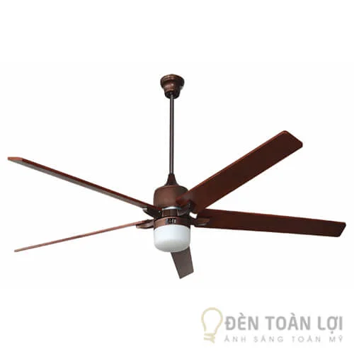 Đèn Quạt Trần 5 Cánh Gỗ Sơn Bóng LED 24W