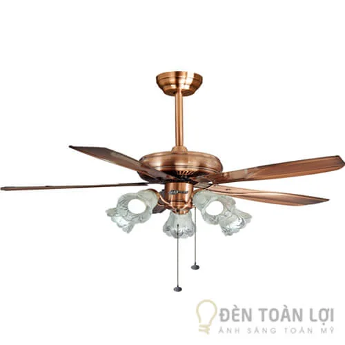 Đèn quạt trần 5 cánh nhập khẩu chiếu sáng bởi đèn LED