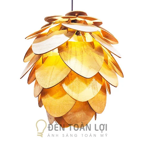 Đèn gỗ trang trí quán phòng khách hình kiến