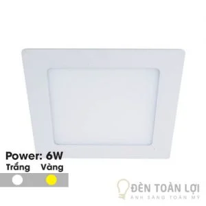 Đèn Âm Trần: Mẫu đèn led âm trần siêu mỏng 6W vuông