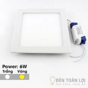 Đèn Âm Trần: Mẫu đèn led âm trần siêu mỏng 6W vuông