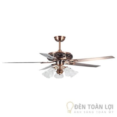 Quạt trần đèn chùm chao thủy tinh phòng khách trong danh mục đèn quạt trần