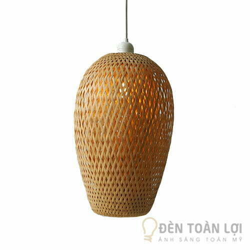 Đèn mây tre màu đen lồng mây tre hình bình hoa