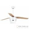 Đèn Quạt Trần: Mẫu quạt trần 3 cánh gỗ kết hợp đèn led đơn giản cho phòng ăn