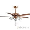 Đèn Quạt Trần Mẫu quạt trần 5 cánh nhập khẩu chiếu sáng bởi đèn led