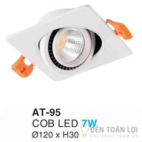 đèn trần COB LED 7W hình vuông màu đen