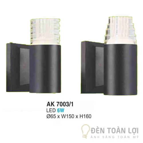Đèn vách màu đen AK7003