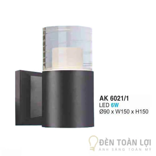 Đèn vách màu đen gắn tường ngoài trời đơn giản hình trụ