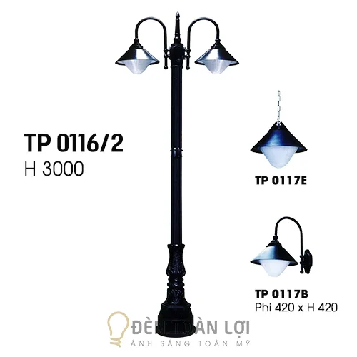 Đèn trụ màu đen kiểu đường phố