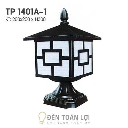 Đèn trụ sân vườn màu đen trang trí biệt thự