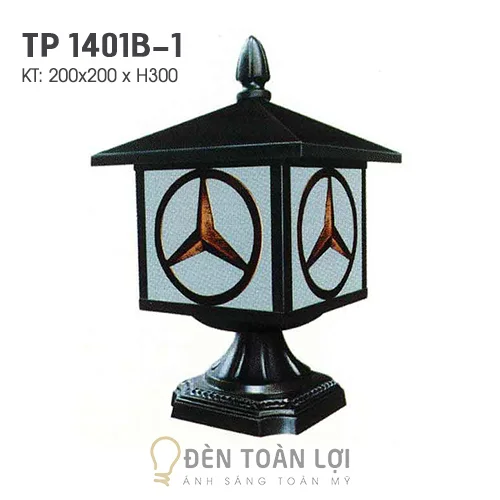 Đèn trụ màu đen trụ chiếu sáng ngoài vườn