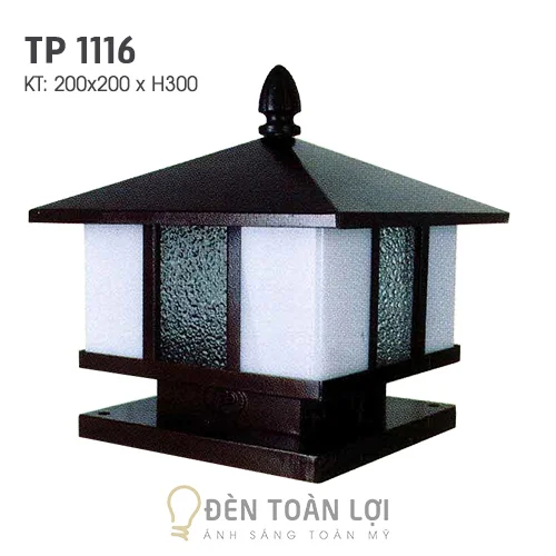 Đèn trụ màu đen trụ công sơn tĩnh điện trang trí tường rào