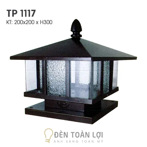 Đèn Trụ Năng Lượng Mặt Trời Màu Đen