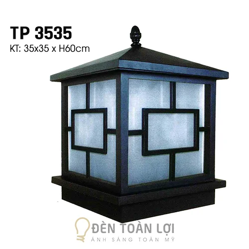 Đèn trụ màu đen công tường rào