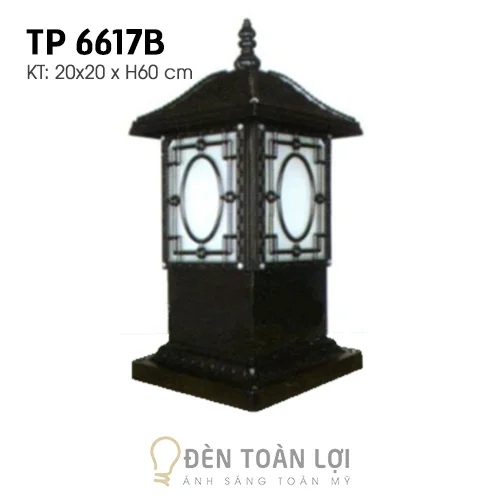 đèn trụ màu đen trang trí sân vườn gia đình