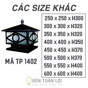 Các-kích-thước-Mã-đèn-trụ-cổng-TP-1402-size-200mm-trang-trí-trụ-tường-rào