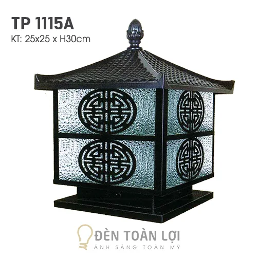đèn trụ màu đen cong hiện đại cách điệu mái vòm