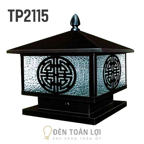 Đèn trụ màu đen trụ công cao cấp hình ngôi nhà