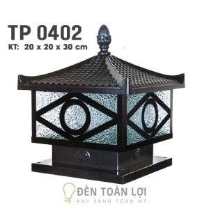 Đèn trụ cổng giá rẻ mái ngói hình con mắt TPHCM