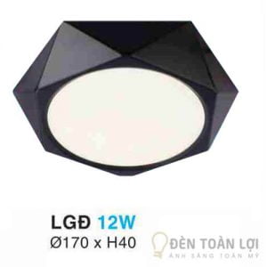 Đèn LED ốp trần lục giác 12W vỏ giả gỗ Ø170 cao 40