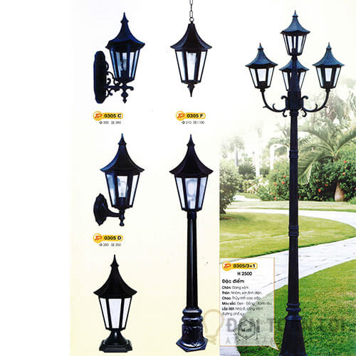 Đèn trụ công viên TP 0305A cao 1100