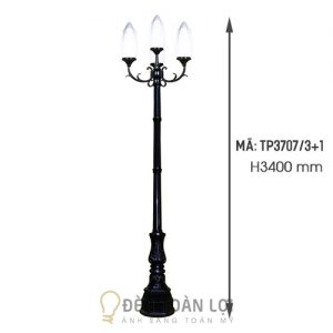 Đèn Trụ: Mẫu đèn trụ khuôn viên kiểu dáng đẹp trang nhã TP 3707/3+1