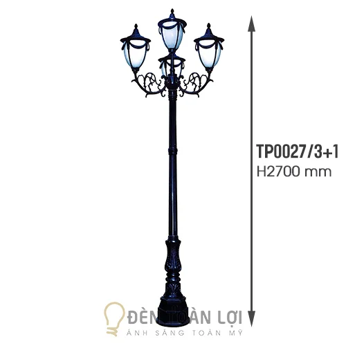 Đèn Trụ: Mẫu đèn trụ cho biệt thự kiểu dáng hài hòa TP 0027/3+1