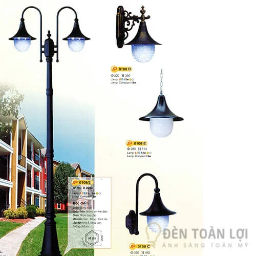 Đèn Trụ Mẫu đèn trụ cho đường phố style hiện đại