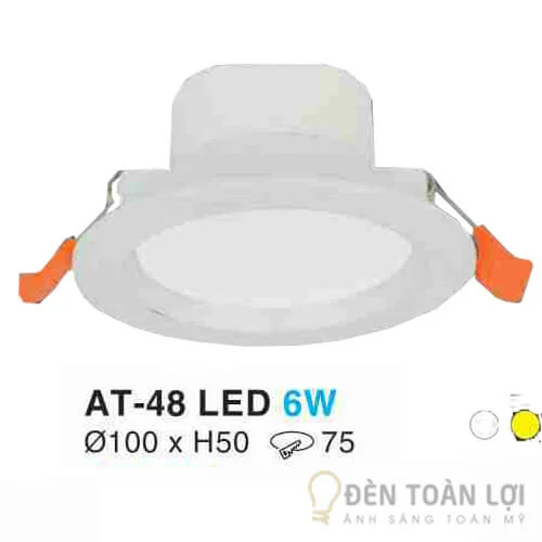 Đèn Âm Trần Mẫu đèn led đế dày 6W màu trắng