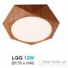 Đèn Ốp Trần Mẫu đèn led lục giác 12W vỏ giã gỗ