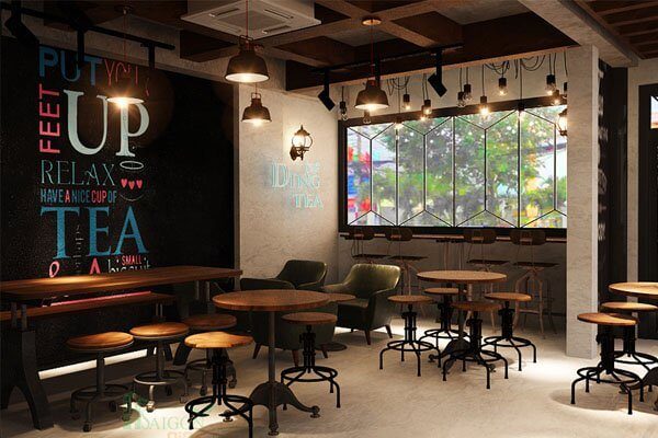 Đèn quán trà sữa phong cách hiện đại