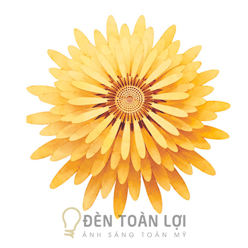 Đèn gỗ trang trí hình hoa cúc