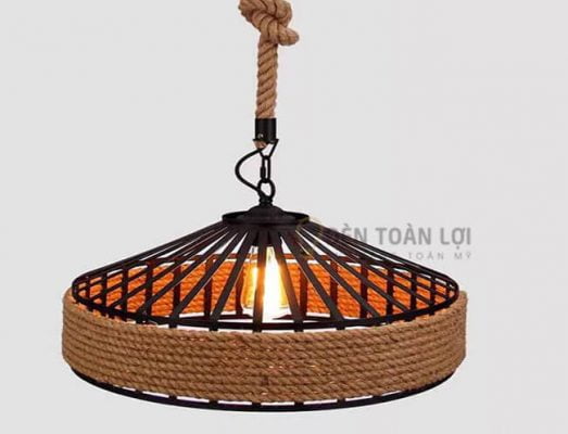 Đèn trang trí bện dây thừng hình bánh xe GHO-251