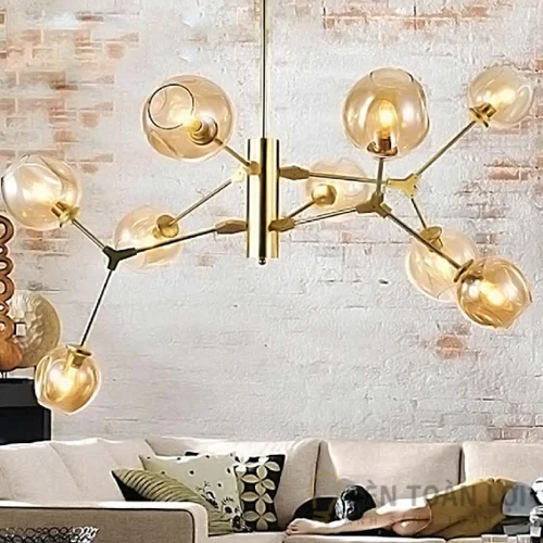Đèn thả màu đen Pona hiện đại