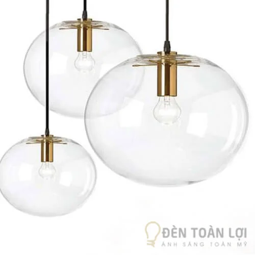 Đèn thả thủy tinh trong THCN 70 sử dụng đuôi E27