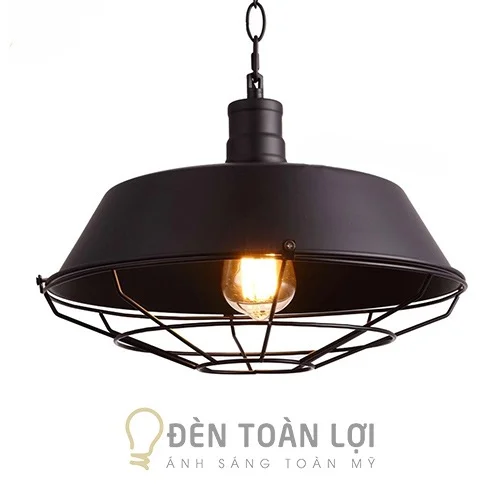 Đèn thả chao kim loại phong cách công nghiệp trang trí