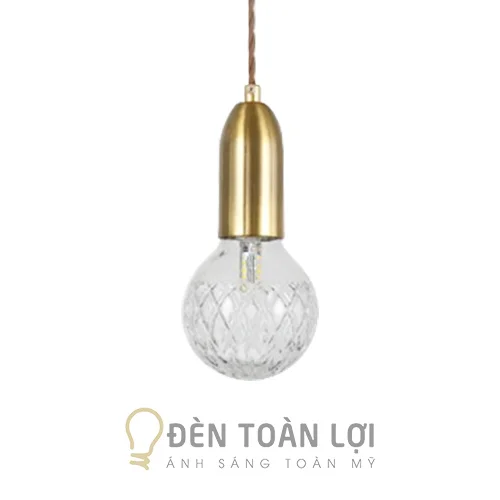 Đèn thả thủy tinh hình quả bóng dây vàng có điều chỉnh cao thấp