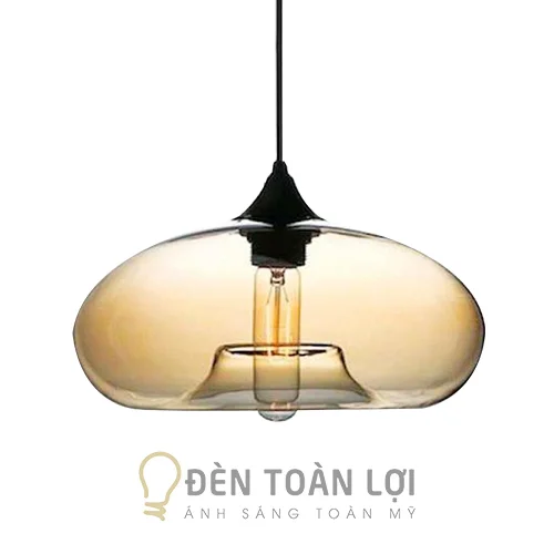 Đèn thả trang trí chao thủy tinh hình hạt đậu Oval