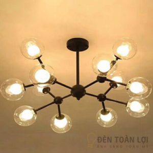 Đèn thả chùm thuỷ tinh 12 bóng nhỏ gọn trang trí phòng khách TPHCM