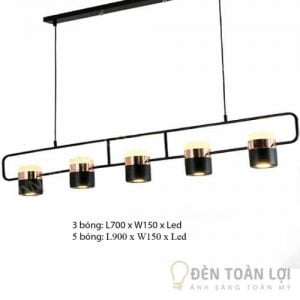 Đèn thả hiện đại xi coper loại 3 và 5 bóng trang trí quán cafe