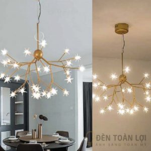 Đèn thả hoa sao thủy tinh trang trí phòng khách biệt thự sang trọng (1)