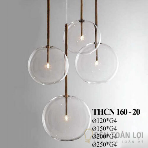 Đèn thả cầu thủy tinh trong phi 150 THCN 160 trong danh mục đèn thả trang trí góc 2