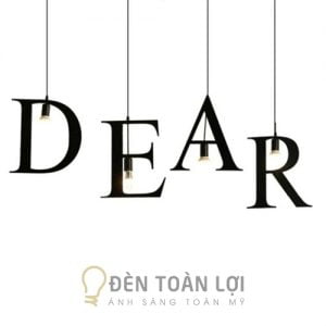 Đèn thả trần hình chữ cái trang trí không gian phong cách sáng tạo