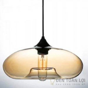 Đèn thả trang trí chao thủy tinh hình hạt đậu ovan trang trí showroom