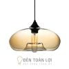 Đèn thả trang trí chao thủy tinh hình hạt đậu ovan trang trí showroom