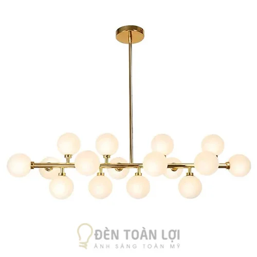 Đèn thả chao thủy tinh sứ màu đen THCN-190