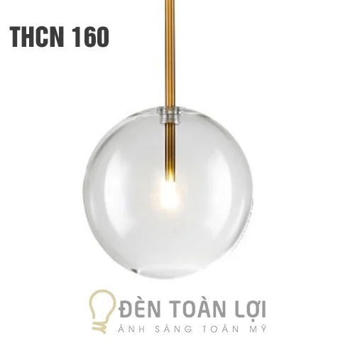 Đèn thả LED bằng thủy tinh tròn nhẹ nhàng